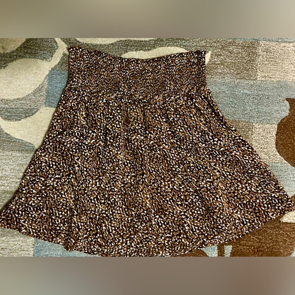 Rails Addison Animal Print Smocked Mini Skirt In Chestnut Abstract Animal Print - Picture 6 of 6